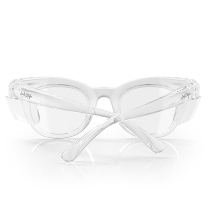 SafeStyle Harps prescription safety glasses in Clear — back view