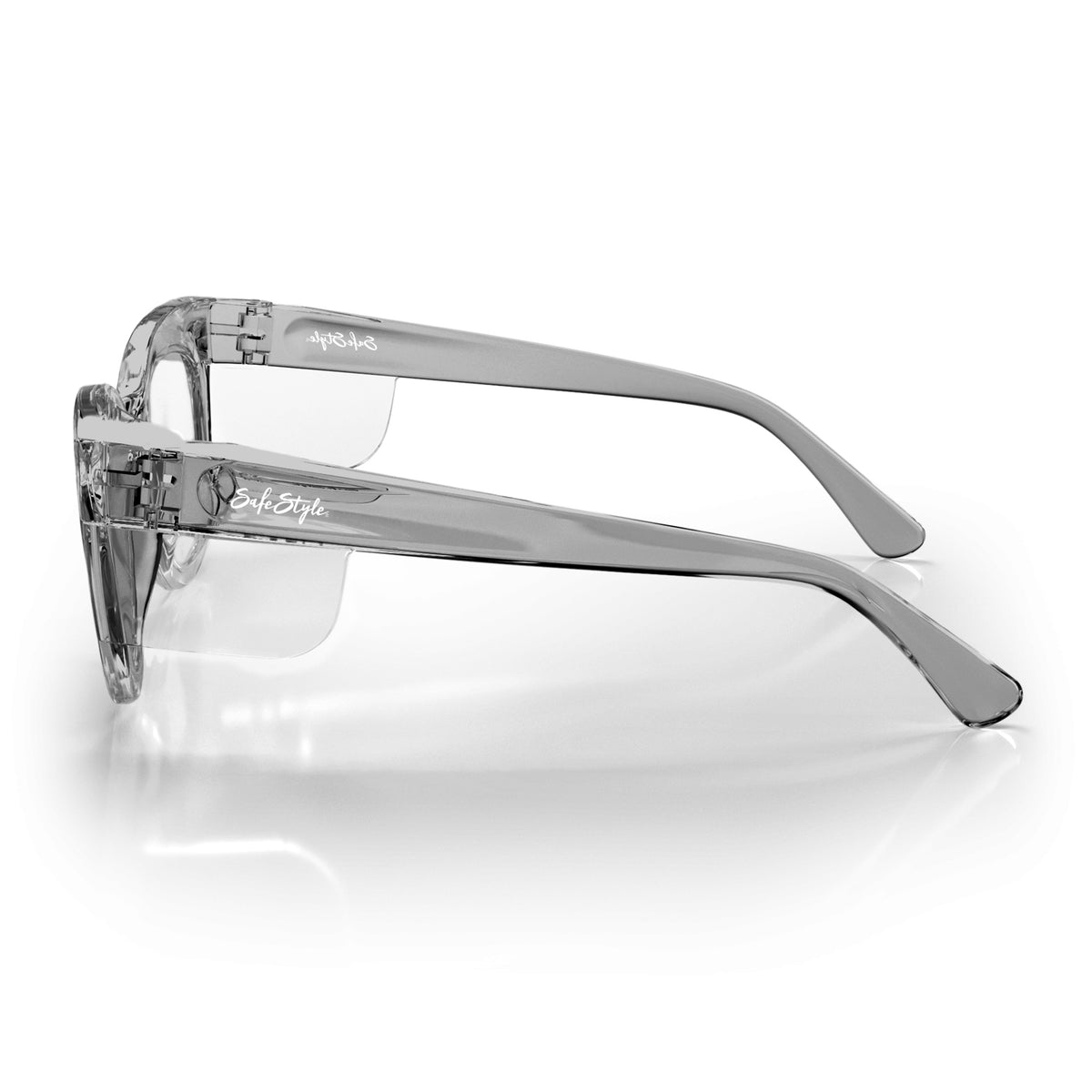 SafeStyle Harps prescription safety glasses in Graphite — side view