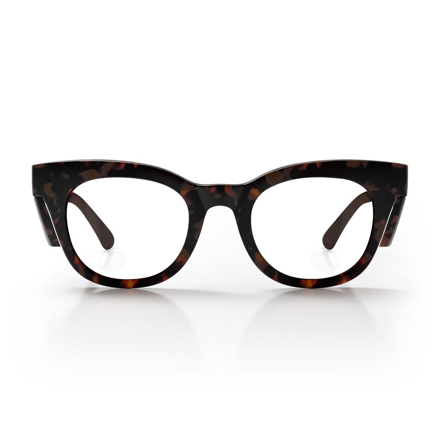 SafeStyle Harps prescription safety glasses in Matte Brown Tort — front view