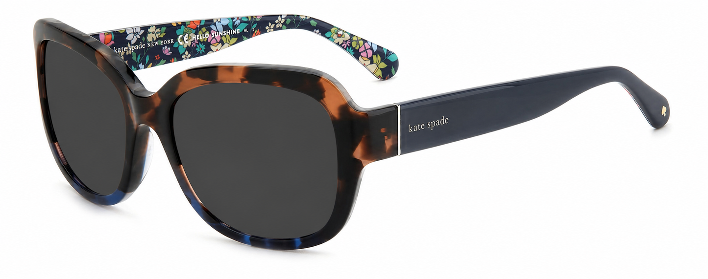Colour: Havana Beige Blue - Custom Polarised - Grey solid tint