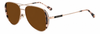 Colour: Rose Gold - Custom Polarised - Brown solid tint