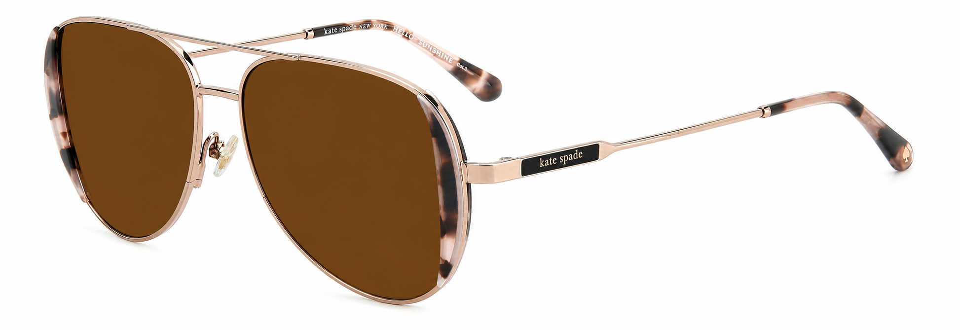 Colour: Rose Gold - Custom Polarised - Brown solid tint