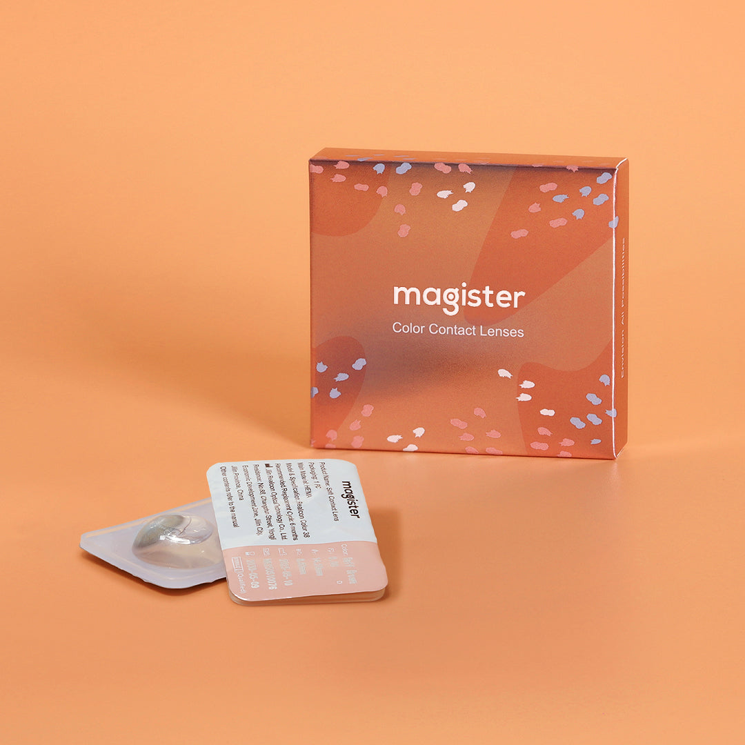 Magister Queen coloured contact lenses packaging with lens blister packs