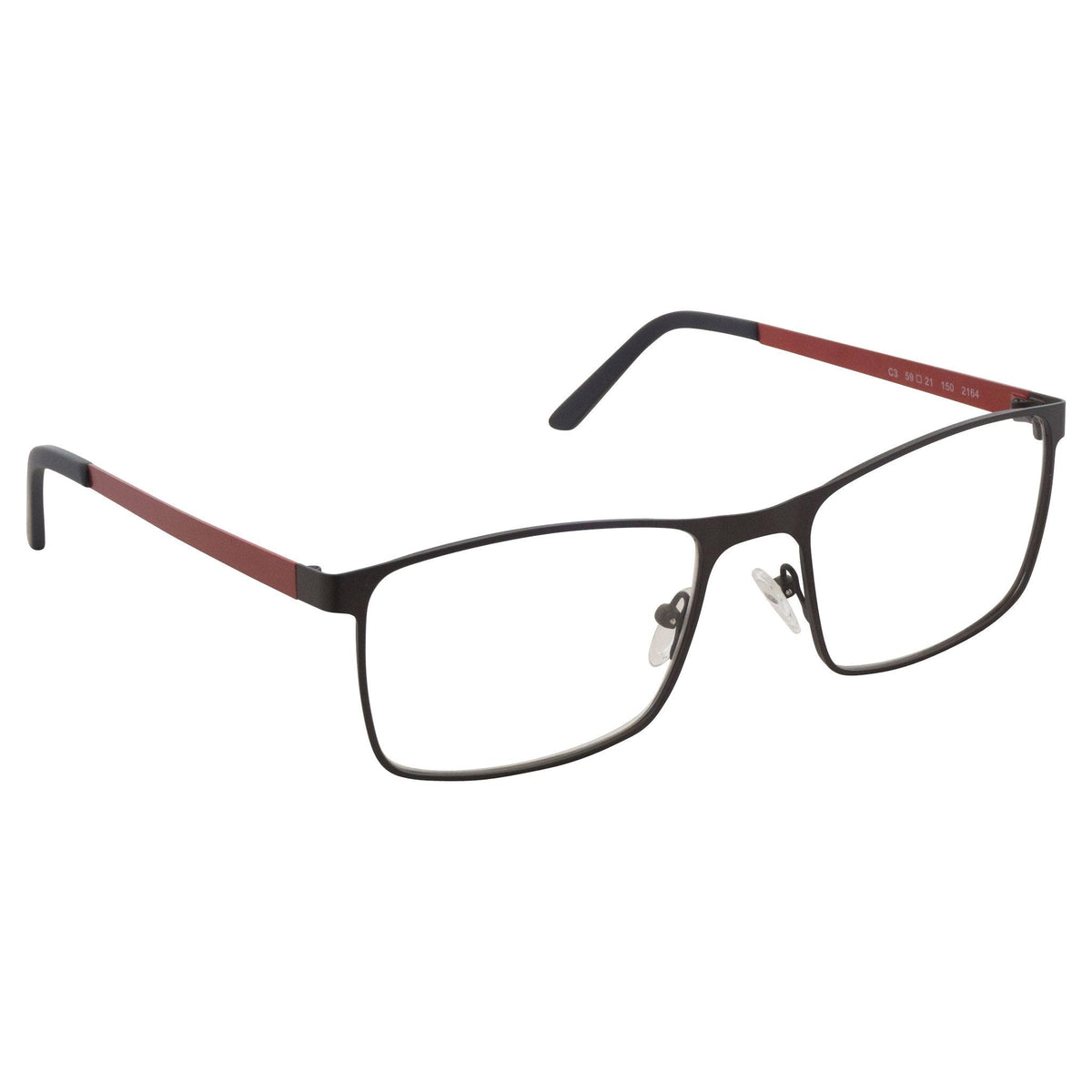 Matrix Eyedesign 2164 Black & Red optical frame, three-quarter view