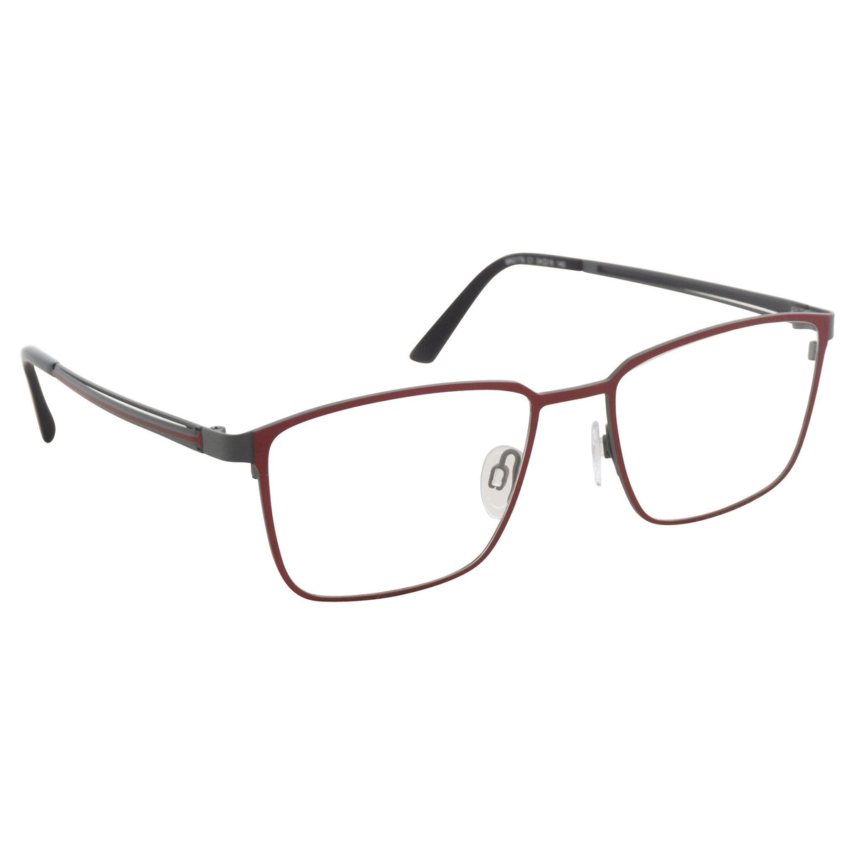 Matrix Eyedesign 2179 Red & Grey optical frame, three-quarter view