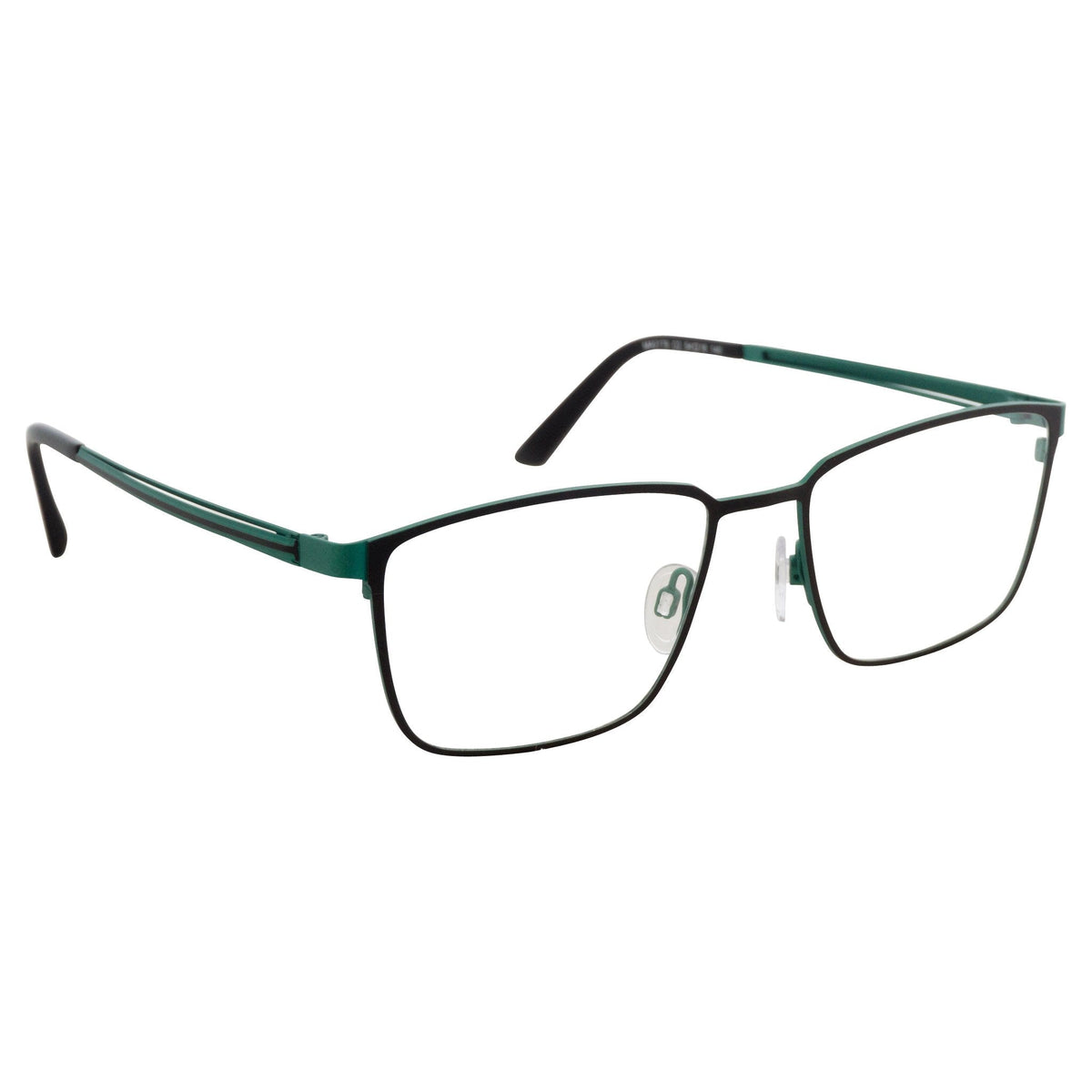 Matrix Eyedesign 2179 Black & Green optical frame, three-quarter view
