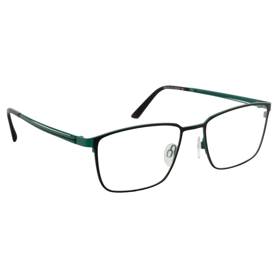 Matrix Eyedesign 2179 Black & Green optical frame, three-quarter view