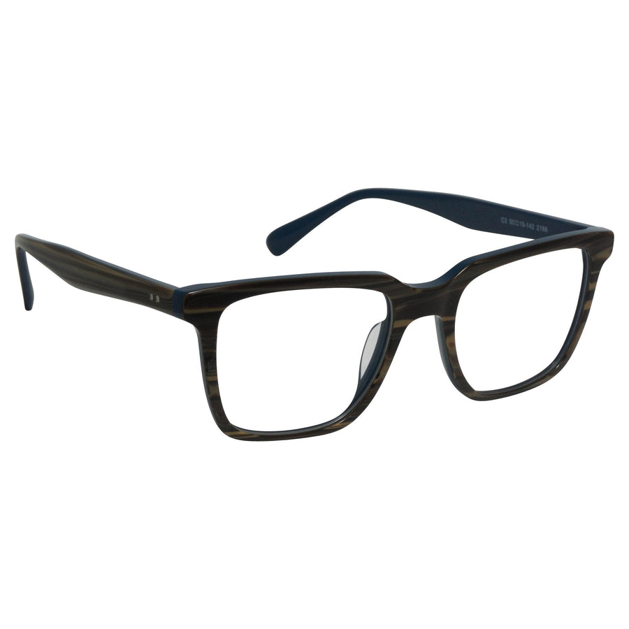 Matrix Eyedesign 2168 Brown Grey Stripe optical frame, three-quarter view