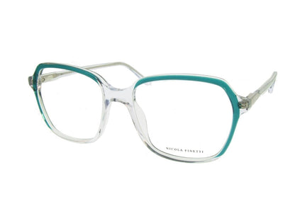 Nicola Finetti 950 Turquoise & Crystal angled view showing temples