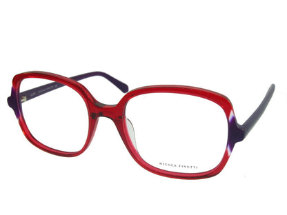 Nicola Finetti 956 Deep Red and Violet angled view showing temples