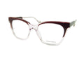 Nicola Finetti 972 Burgundy & Crystal angled view showing temples