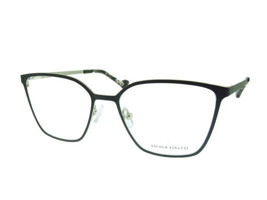 Nicola Finetti 984 Black/Silver angled view showing temples
