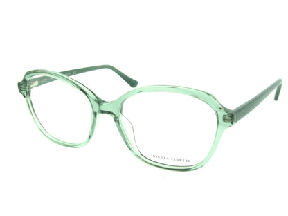 Nicola Finetti 894 Crystal Jade optical frame, three-quarter view