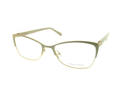 Nicola Finetti 907 Cream & Gold optical frame, three-quarter view