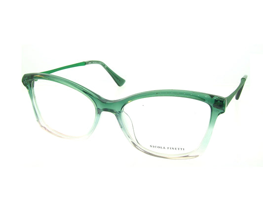 Nicola Finetti 933 Green Fade optical frame, three-quarter view