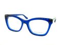 Nicola Finetti 940 Bright Blue optical frame, three-quarter view