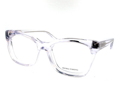 Nicola Finetti 940 Crystal Clear optical frame, three-quarter view