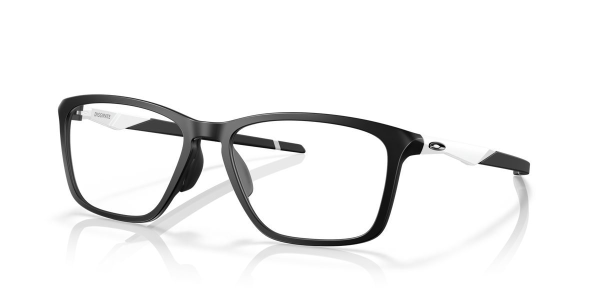 Oakley Dissipate OX8062D Optical Frames angle view - Colour: Satin Black with White Temples