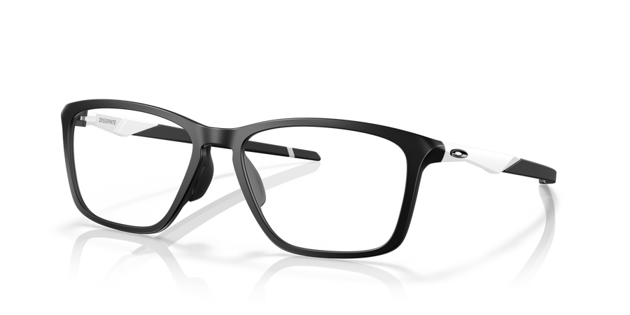 Oakley Dissipate OX8062D Optical Frames angle view - Colour: Satin Black with White Temples