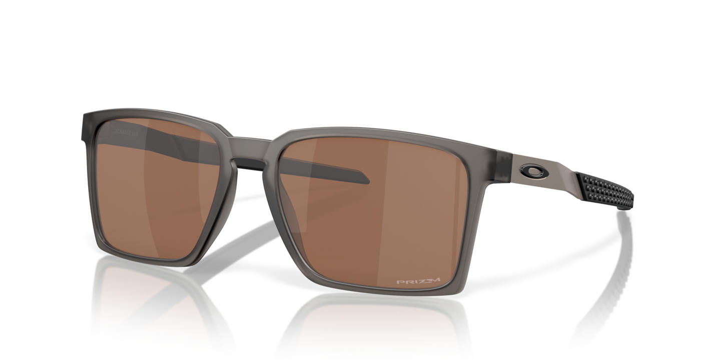 Oakley Exchange Sun Sunglasses angle view - Colour: Satin Grey Smoke / Prizm Tungsten