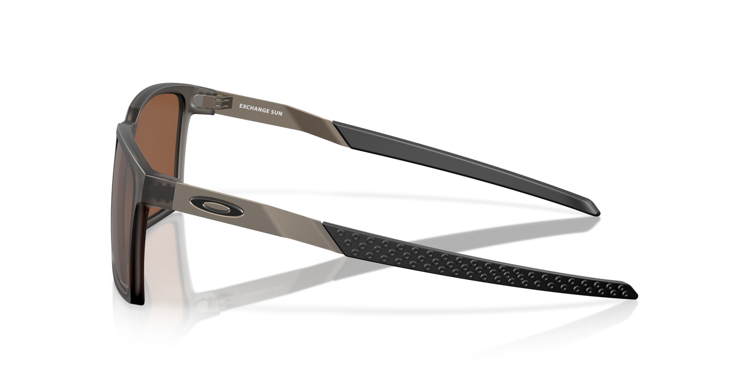 Oakley Exchange Sun Sunglasses side view - Colour: Satin Grey Smoke / Prizm Tungsten