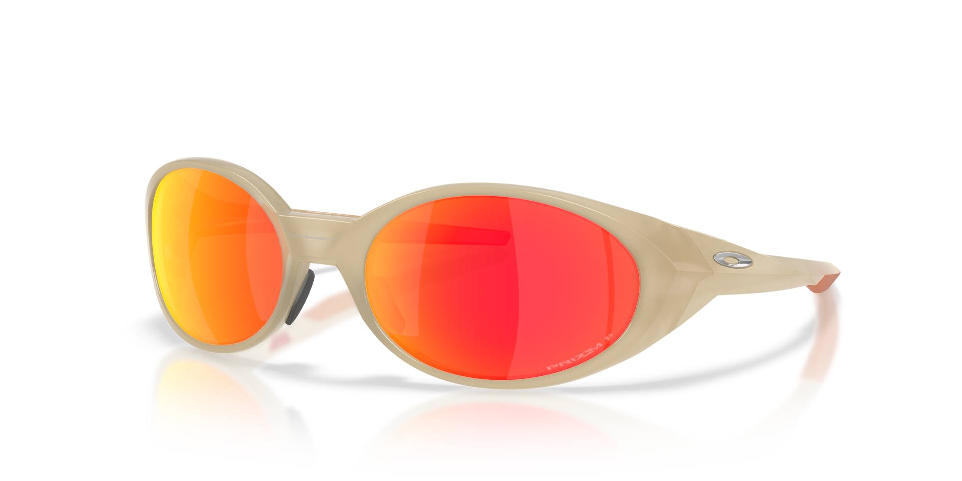 Oakley Eye Jacket Redux Latitude Collection Sunglasses angle view - Colour: Sandstorm / Prizm Ruby Polarised