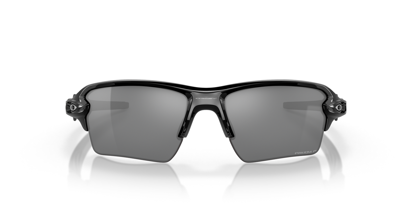 Oakley Flak 2.0 XL Sunglasses front view - Colour: Polished Black / Prizm Black Polarised