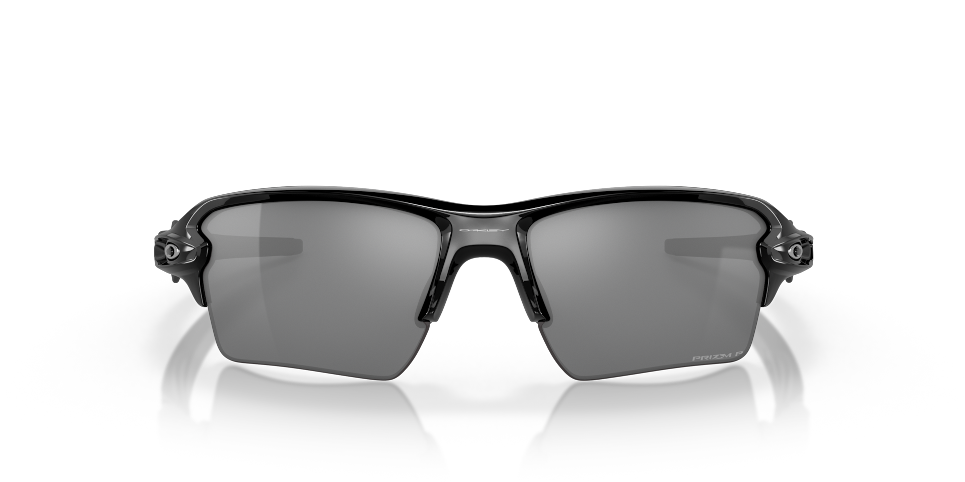 Oakley Flak 2.0 XL Sunglasses front view - Colour: Polished Black / Prizm Black Polarised