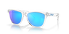 Oakley Frogskins XL Sunglasses angle view - Colour: Crystal Clear / Prizm Sapphire