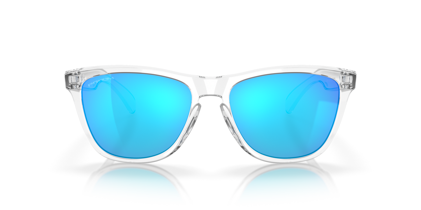 Oakley Frogskins XL Sunglasses front view - Colour: Crystal Clear / Prizm Sapphire