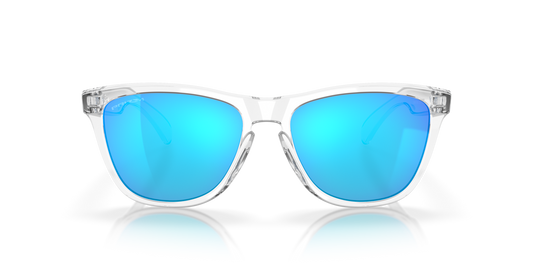 Oakley Frogskins XL Sunglasses front view - Colour: Crystal Clear / Prizm Sapphire
