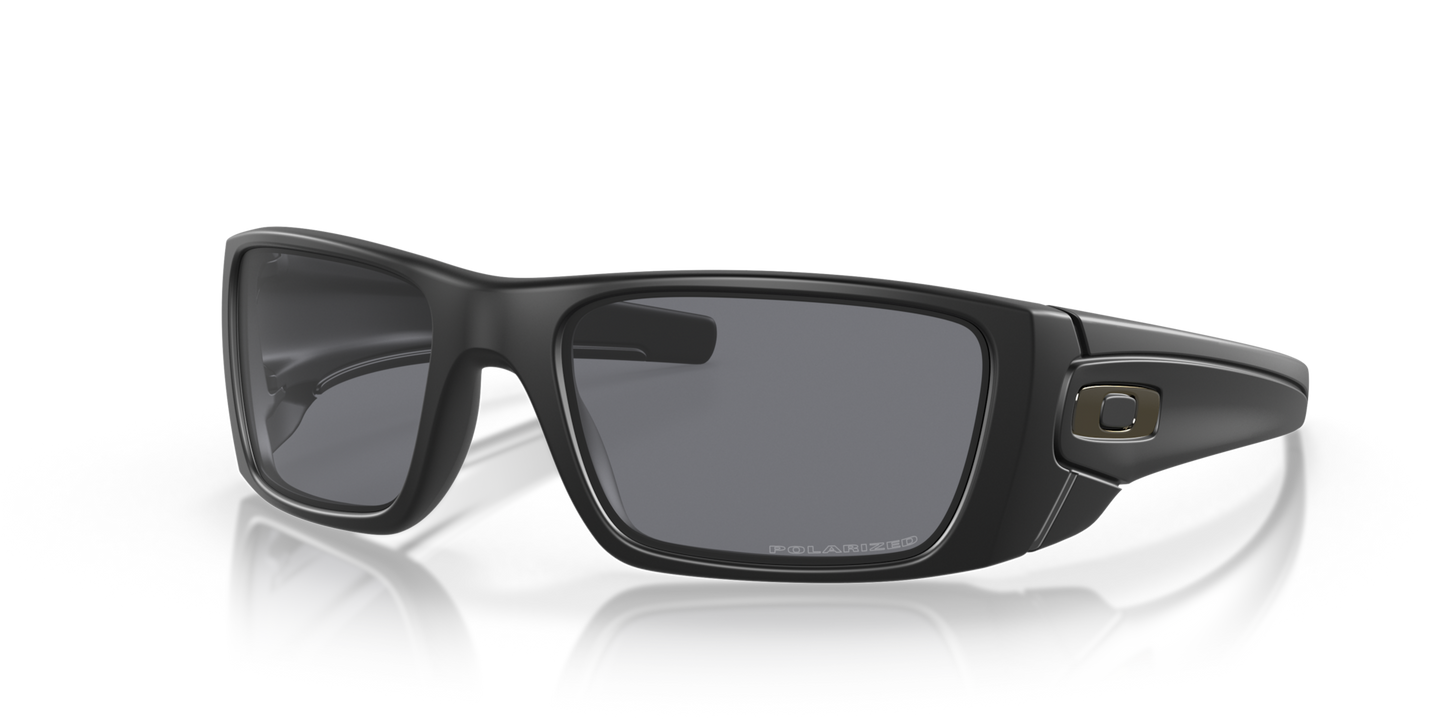 Oakley Fuel Cell Sunglasses angle view - Colour: Matte Black / Grey Polarised