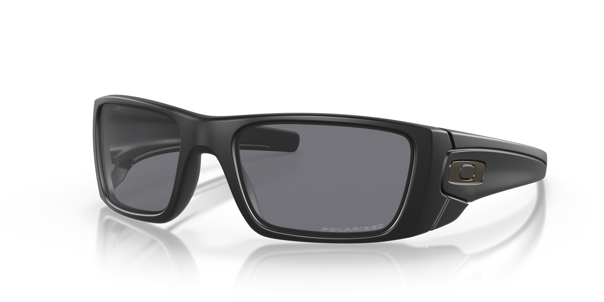 Oakley Fuel Cell Sunglasses angle view - Colour: Matte Black / Grey Polarised