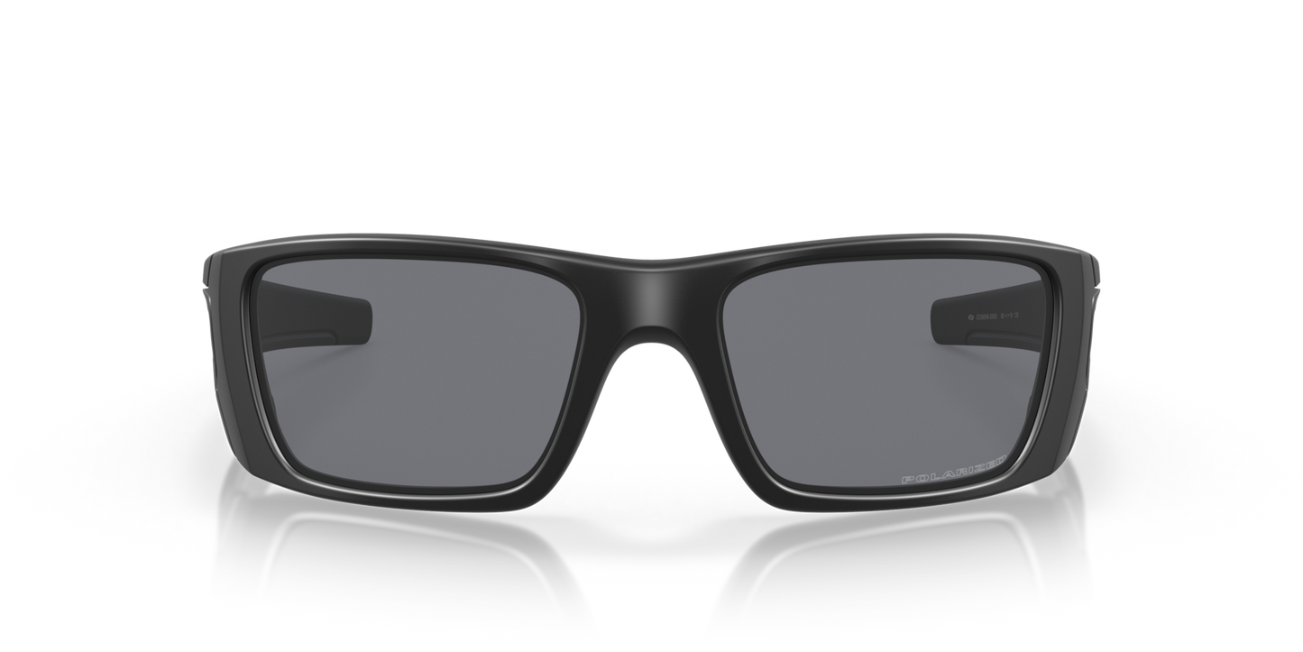 Oakley Fuel Cell Sunglasses front view - Colour: Matte Black / Grey Polarised