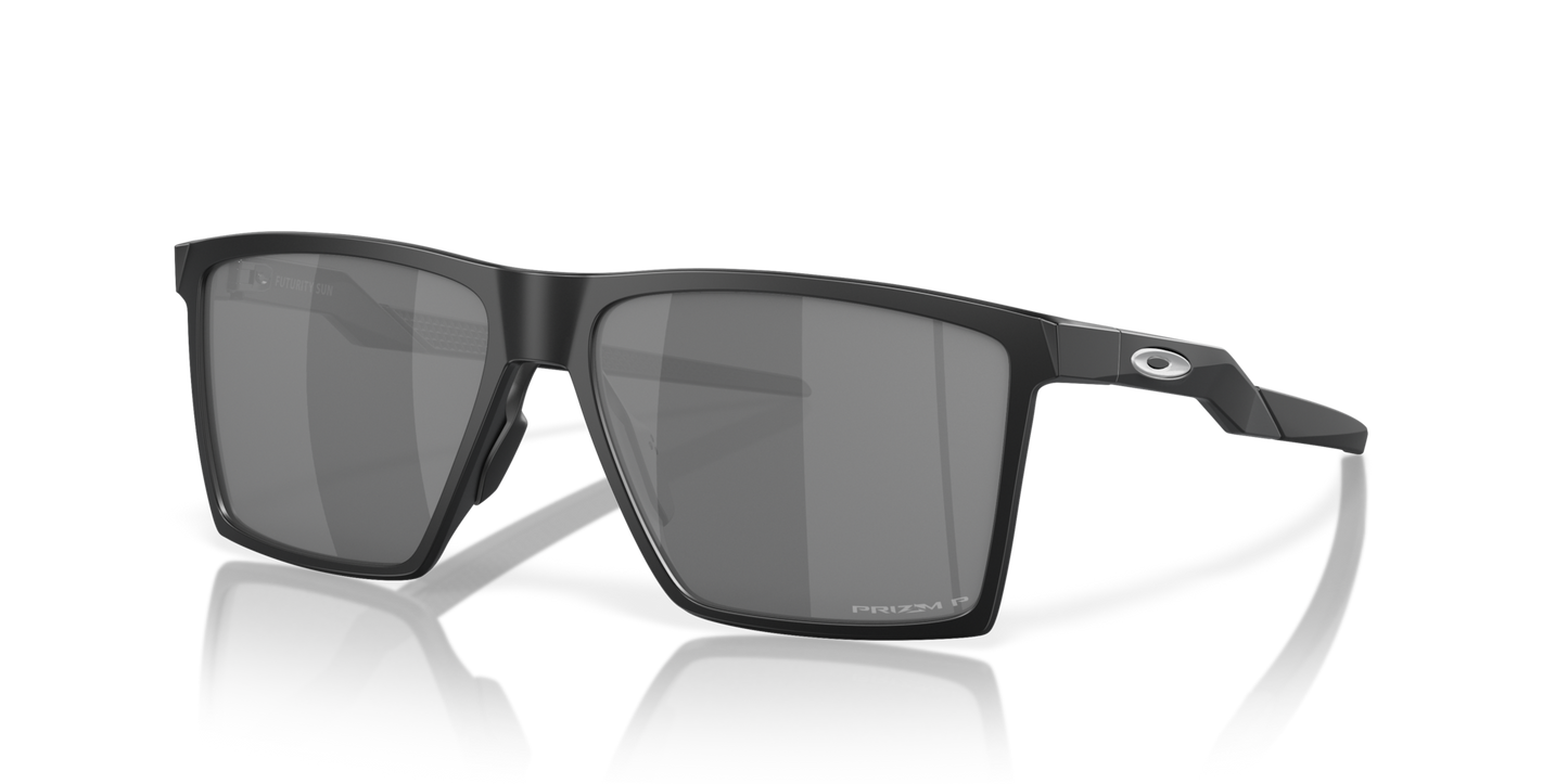 Oakley Futurity Sun Sunglasses angle view - Colour: Satin Black / Prizm Black Polarised