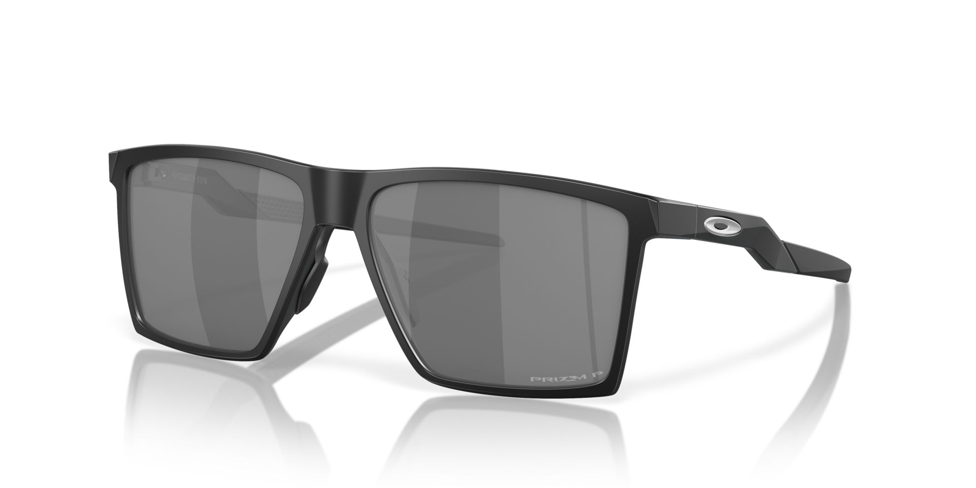 Oakley Futurity Sun Sunglasses angle view - Colour: Satin Black / Prizm Black Polarised