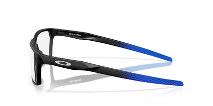 Oakley Hex Jector OX8032 Optical Frames side view - Colour: Satin Black with Blue Detail
