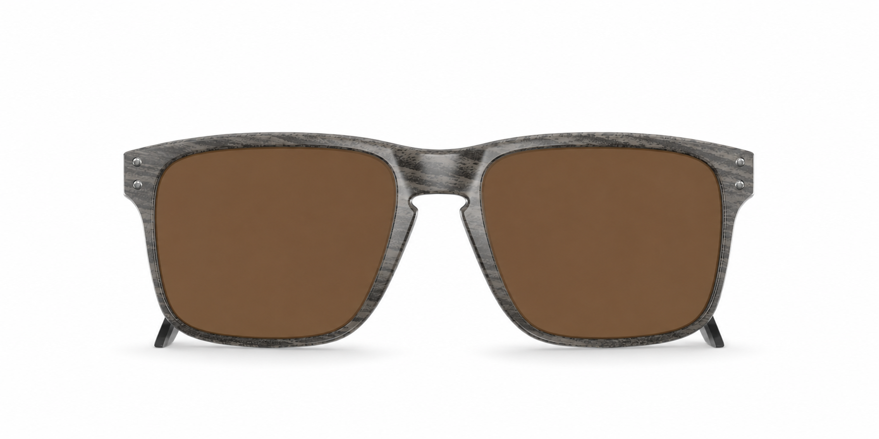 Oakley Holbrook Mix Sunglasses front view - Colour: Woodgrain - Lens: Brown solid tint - Media: Custom Polarised Brown solid tint