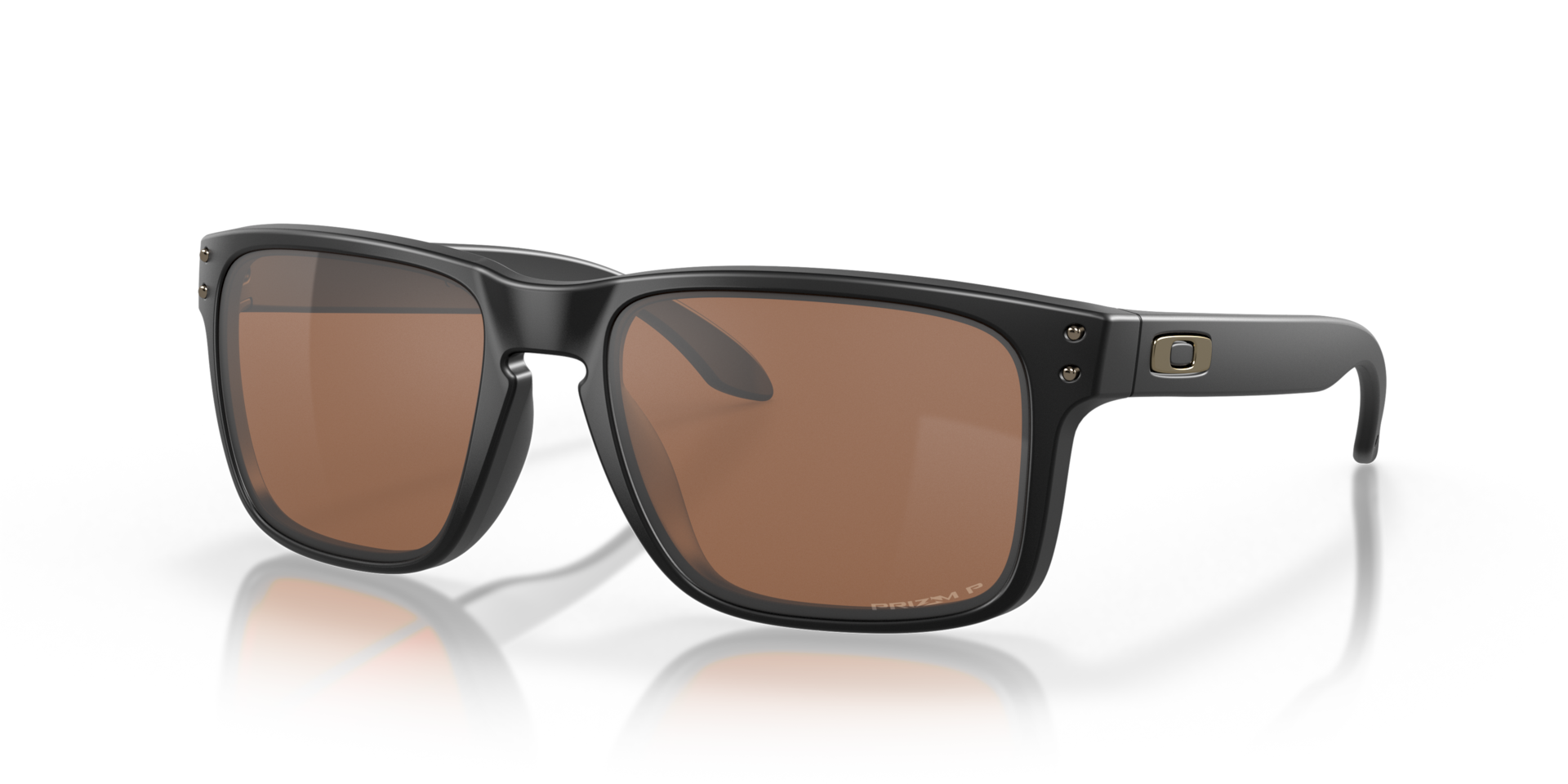 Oakley Holbrook Sunglasses angle view - Colour: Matte Black / Prizm Tungsten Polarised