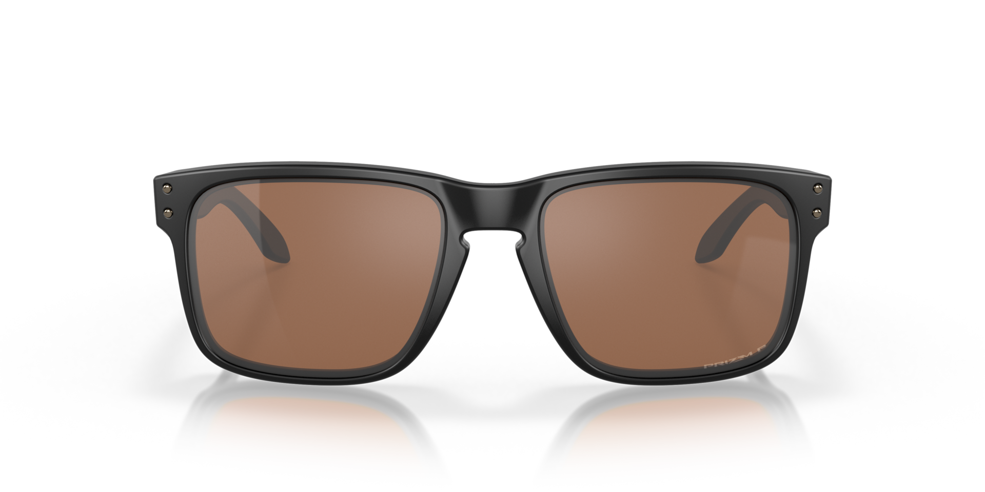 Oakley Holbrook Sunglasses front view - Colour: Matte Black / Prizm Tungsten Polarised