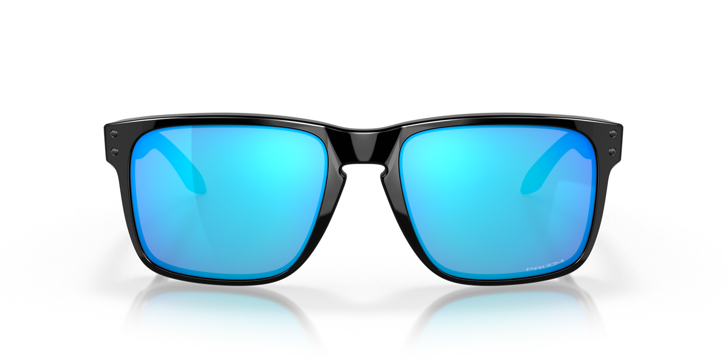 Oakley Holbrook XL Sunglasses front view - Colour: Polished Black / Prizm Sapphire