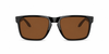 Oakley Holbrook XL Sunglasses front view - Colour: Polished Black - Lens: Brown solid tint - Media: Custom Polarised Brown solid tint