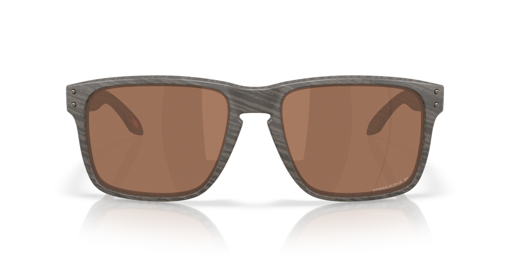 Oakley Holbrook XXL Sunglasses front view - Colour: Woodgrain / Prizm Tungsten Polarised
