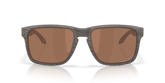 Oakley Holbrook XXL Sunglasses front view - Colour: Woodgrain / Prizm Tungsten Polarised