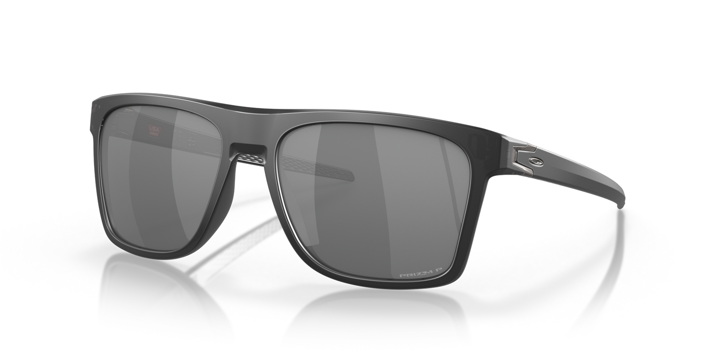 Oakley Leffingwell Sunglasses angle view - Colour: Matte Black Ink / Prizm Black