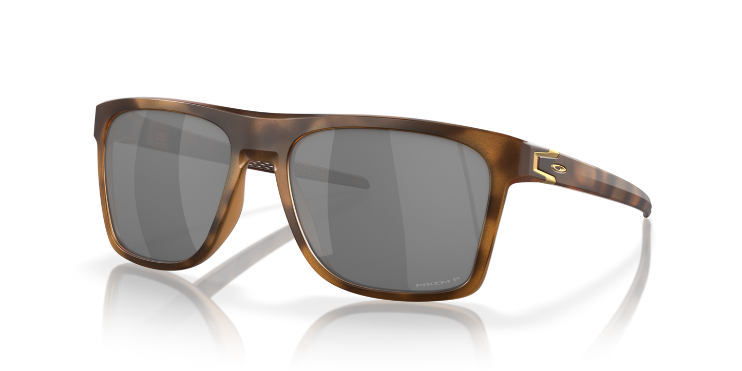 Oakley Leffingwell Sunglasses angle view - Colour: Matte Brown Tortoise / Prizm Tungsten