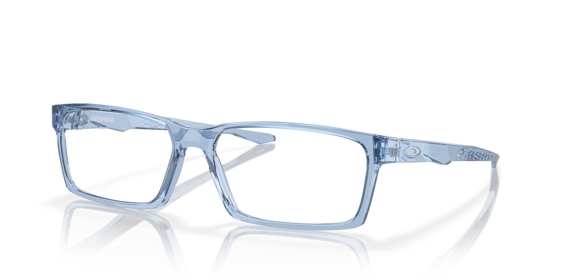 Oakley Overhead OX8060 Optical Frames angle view - Colour: Transparent Blue