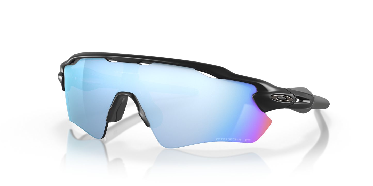 Oakley Radar EV Path Sunglasses angle view - Colour: Matte Black / Prizm Deep Water Polarised