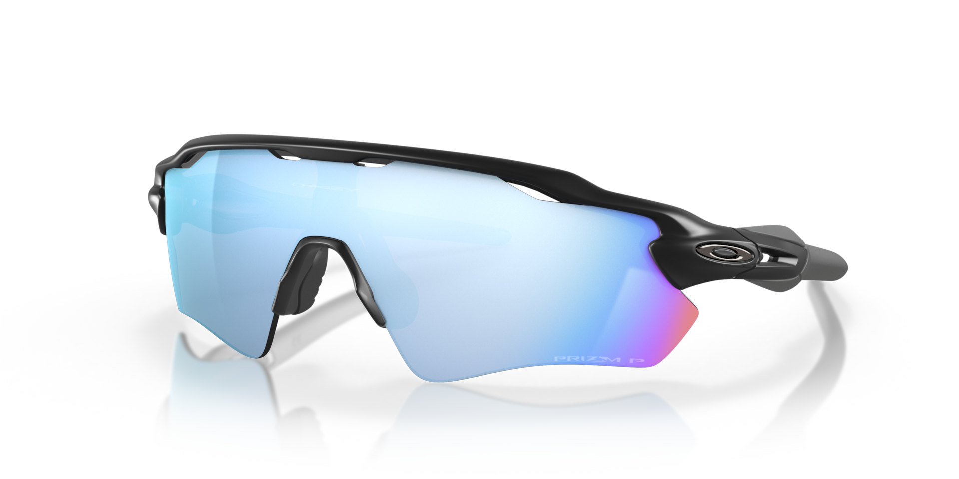 Oakley Radar EV Path Sunglasses angle view - Colour: Matte Black / Prizm Deep Water Polarised