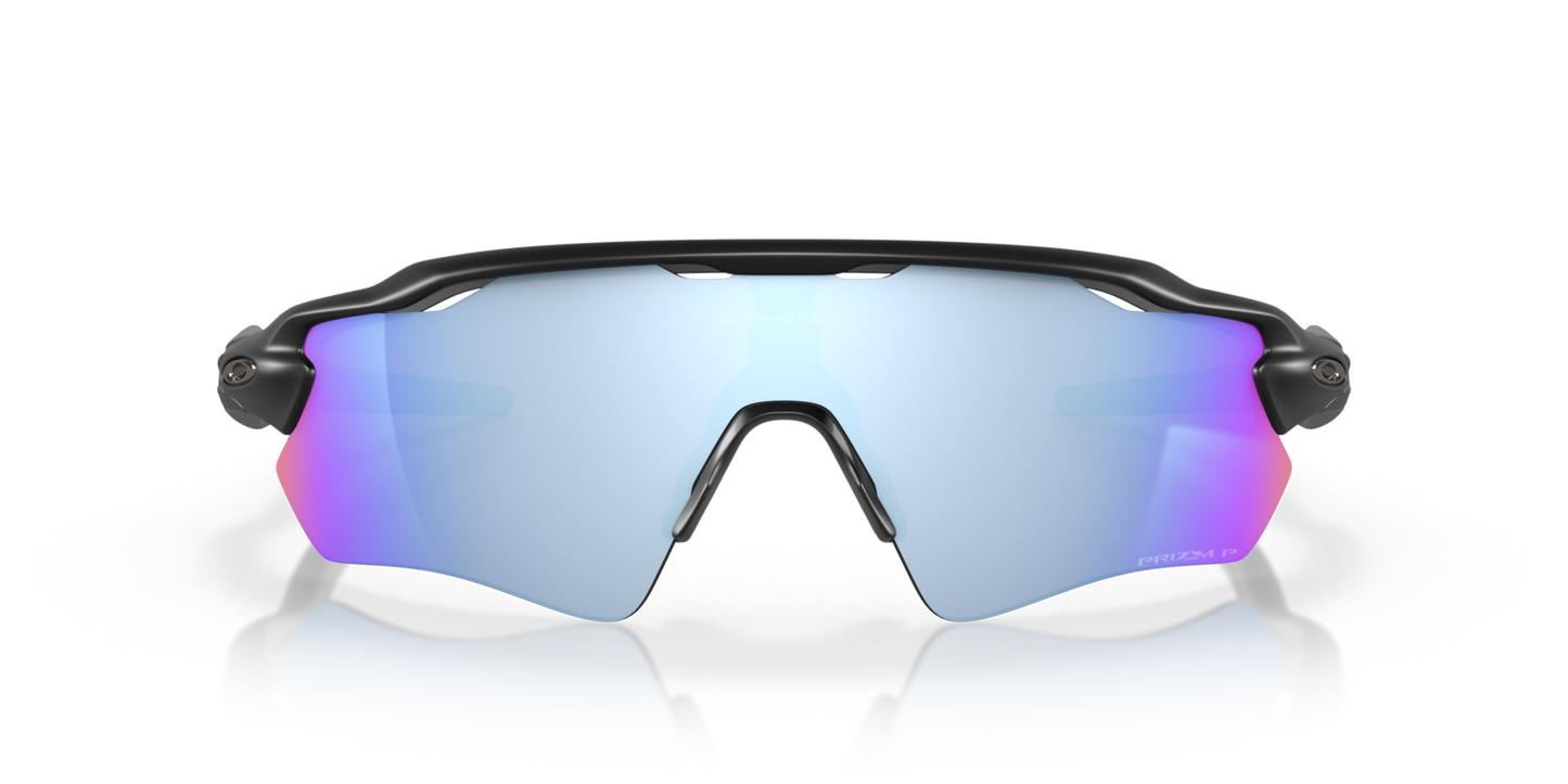 Oakley Radar EV Path Sunglasses front view - Colour: Matte Black / Prizm Deep Water Polarised